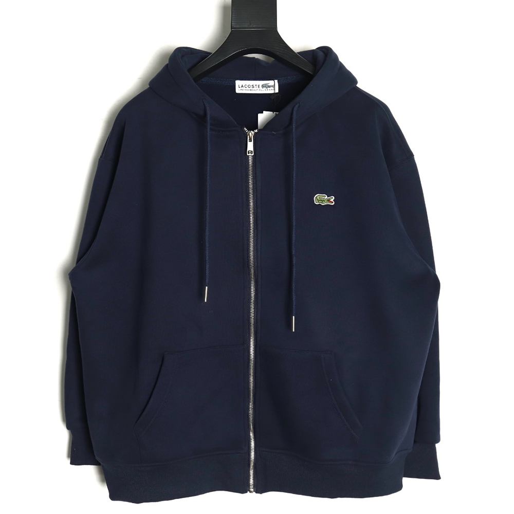 Lacoste crocodile embroidered logo fleece zip-up jacket TSK4
