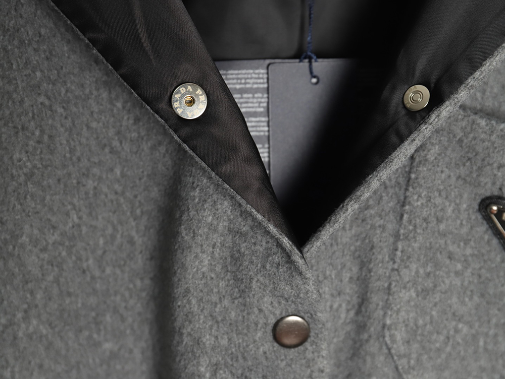 Prada Cashmere Triangle Logo Shirt Jacket