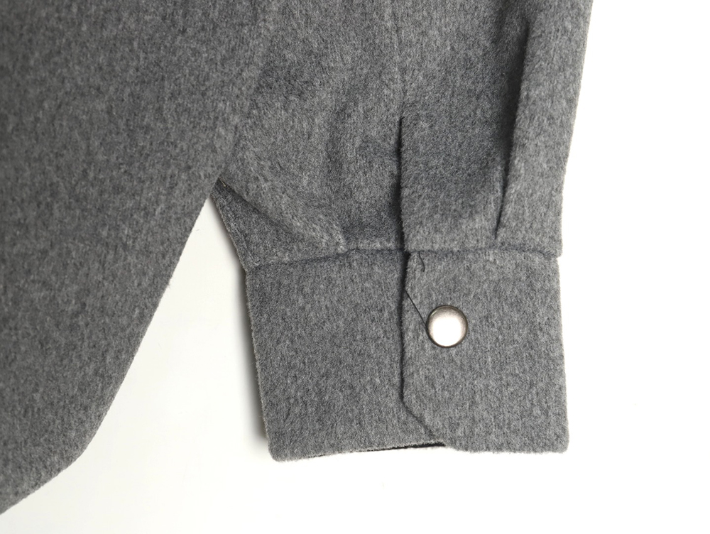 Prada Cashmere Triangle Logo Shirt Jacket
