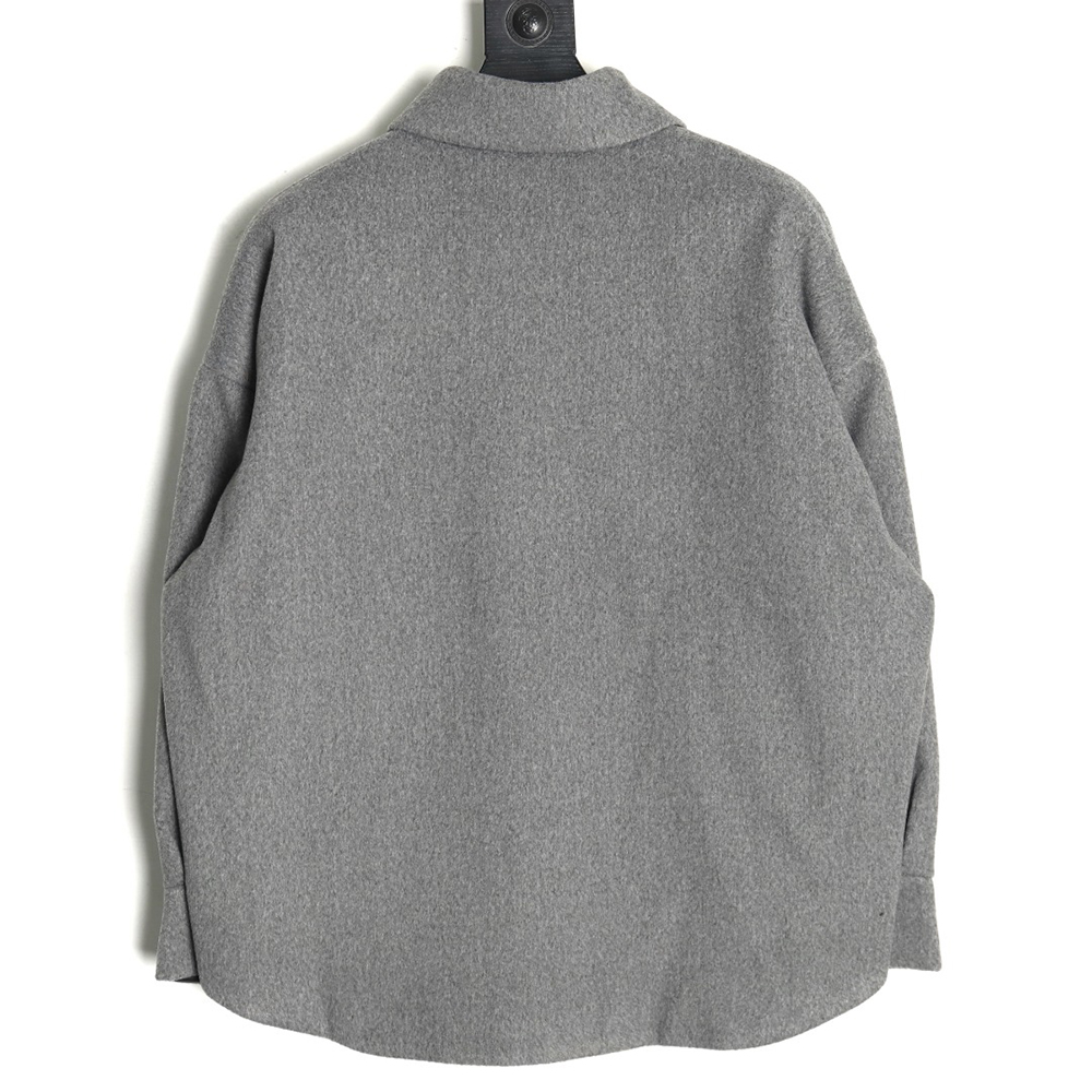 Prada Cashmere Triangle Logo Shirt Jacket