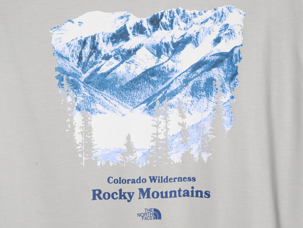The North face snow mountain forest print short-sleeved T-shirt