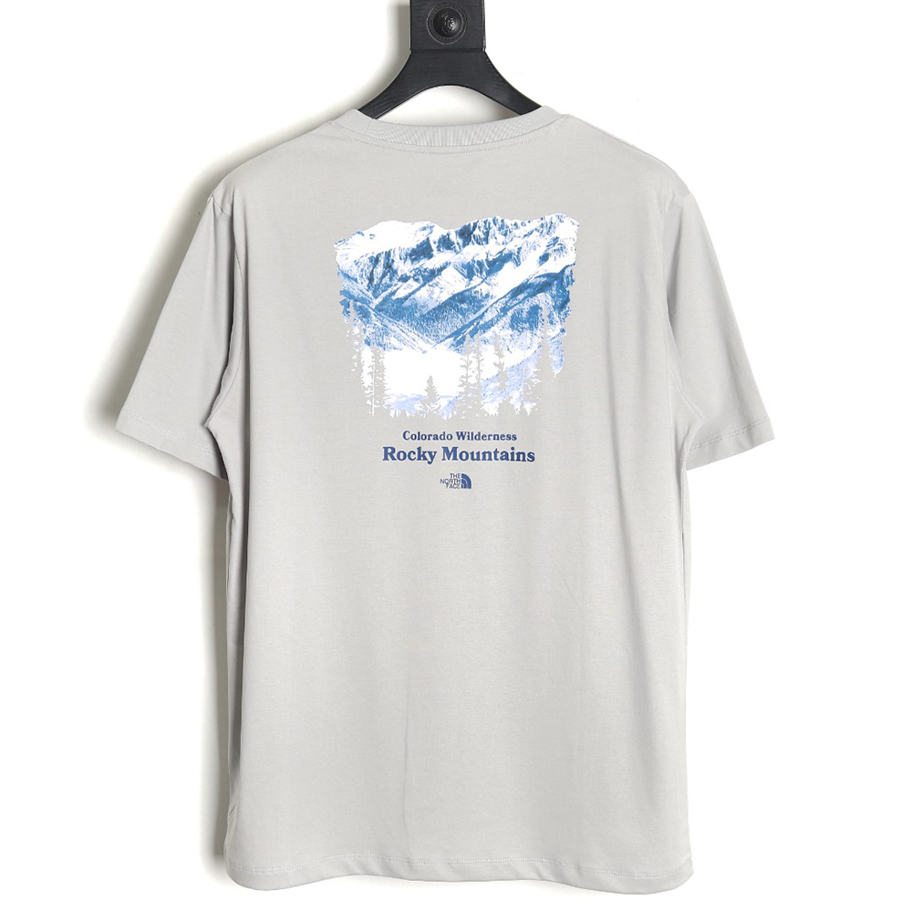 The North face snow mountain forest print short-sleeved T-shirt