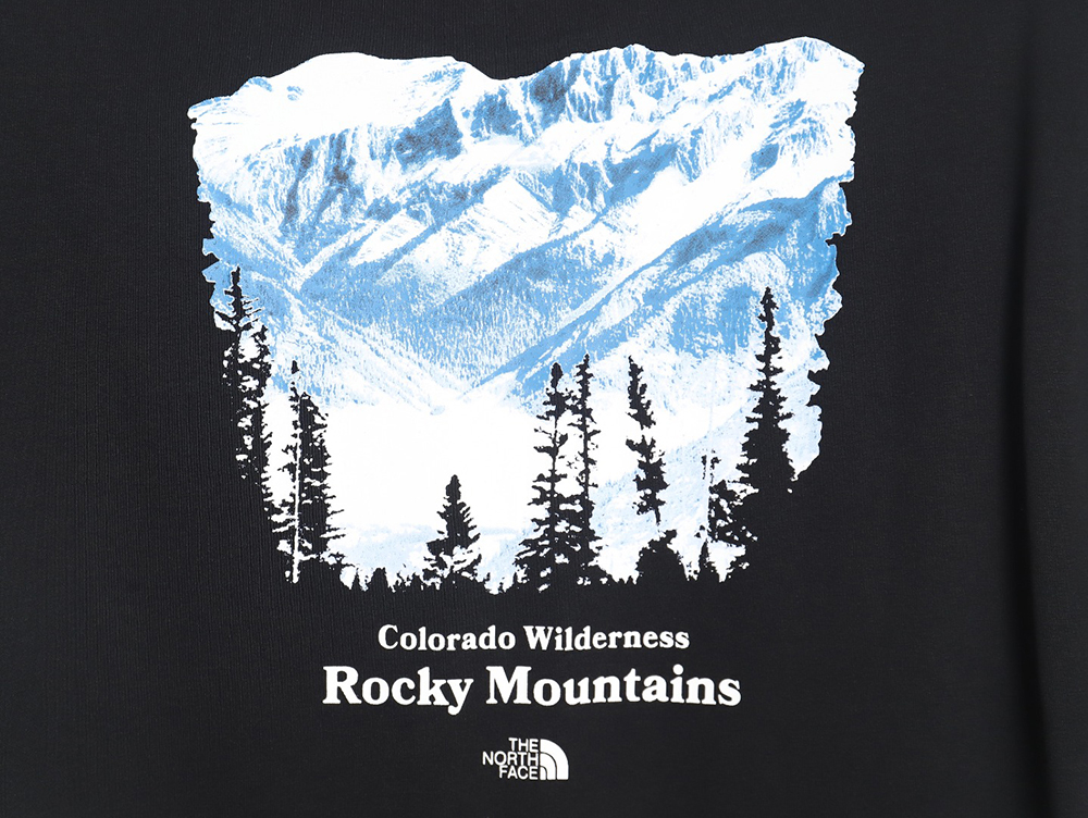 The North face snow mountain forest print short-sleeved T-shirt TSK1
