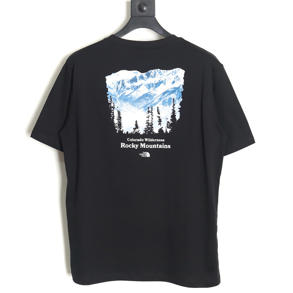 The North face snow mountain forest print short-sleeved T-shirt TSK1
