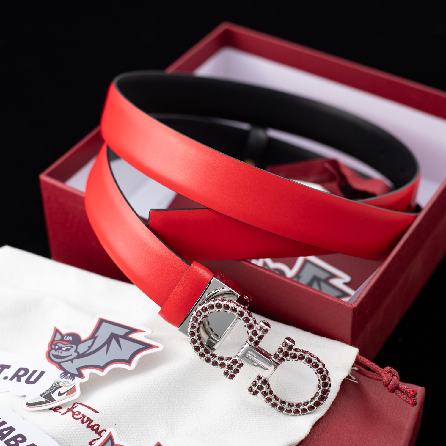 Ferragamo Embellished Gancini Belts G08235