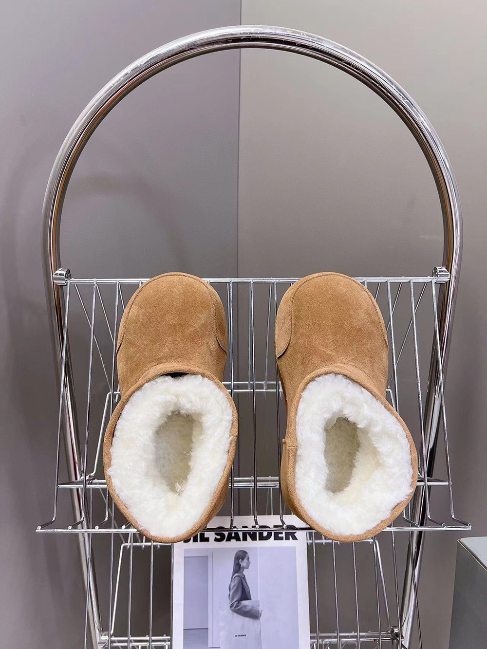 Balenciaga Alaska Fur Bootie in Brown