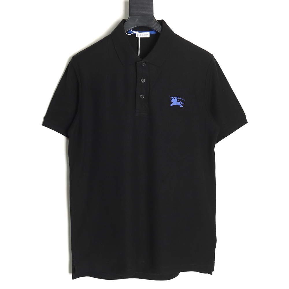 Burberry Chest Embroidered Horse Short Sleeve Polo Shirt TSK1