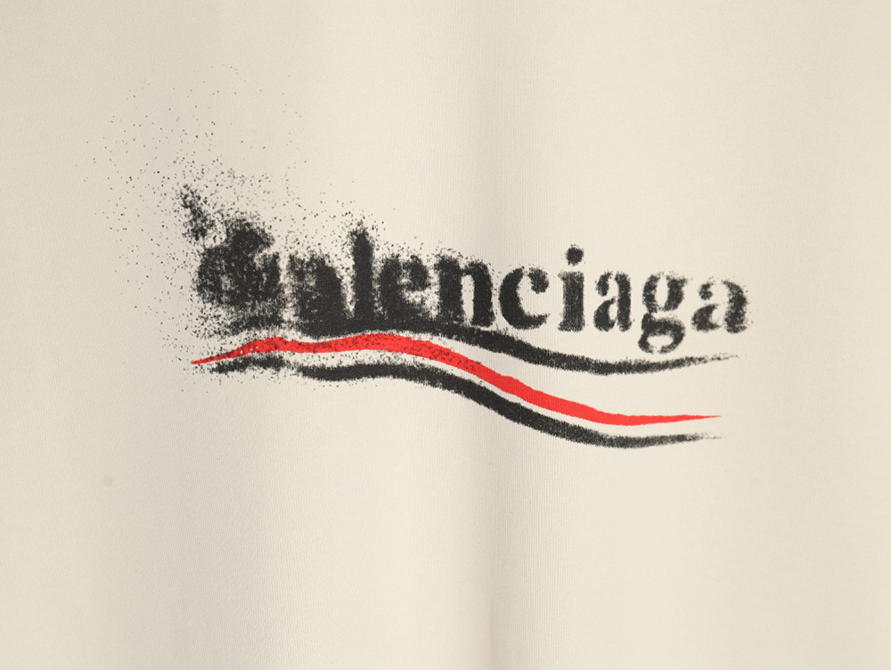 Balenciaga Blurred Coke Print Short Sleeve T-Shirt