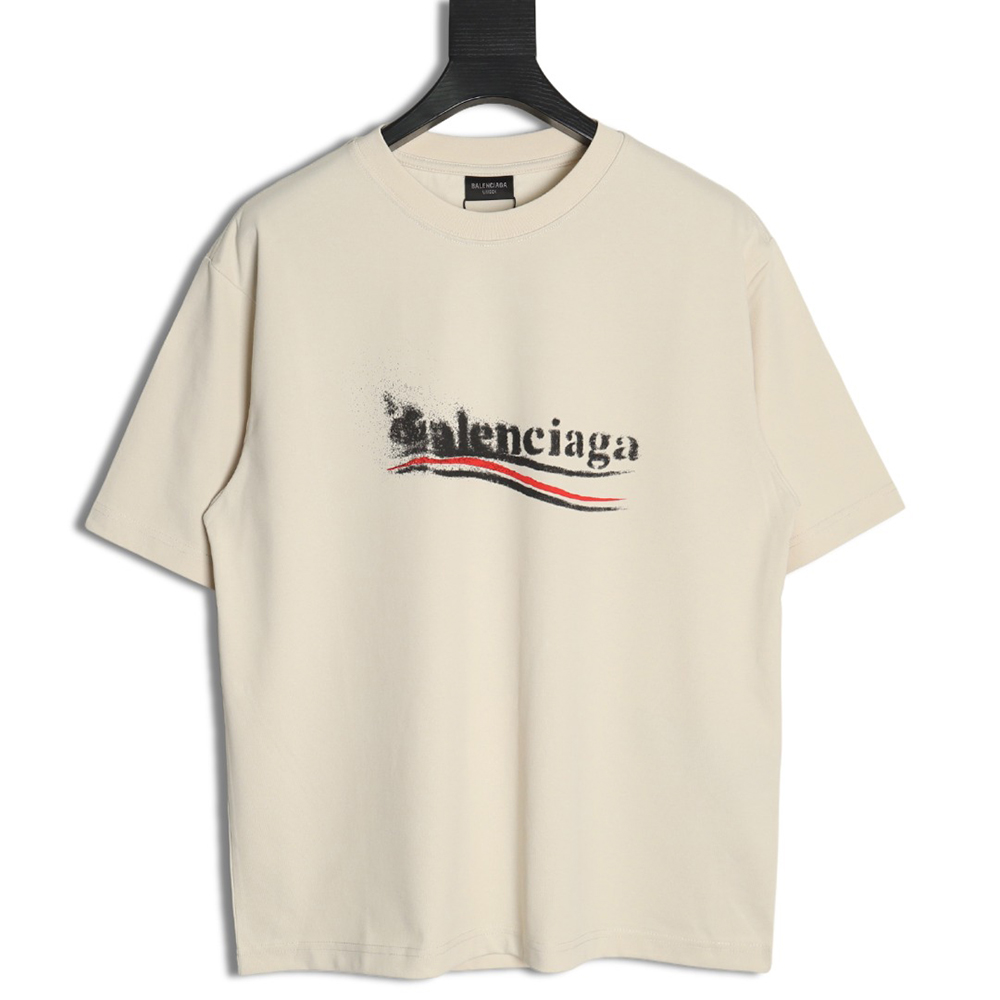 Balenciaga Blurred Coke Print Short Sleeve T-Shirt