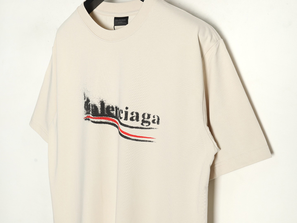 Balenciaga Blurred Coke Print Short Sleeve T-Shirt