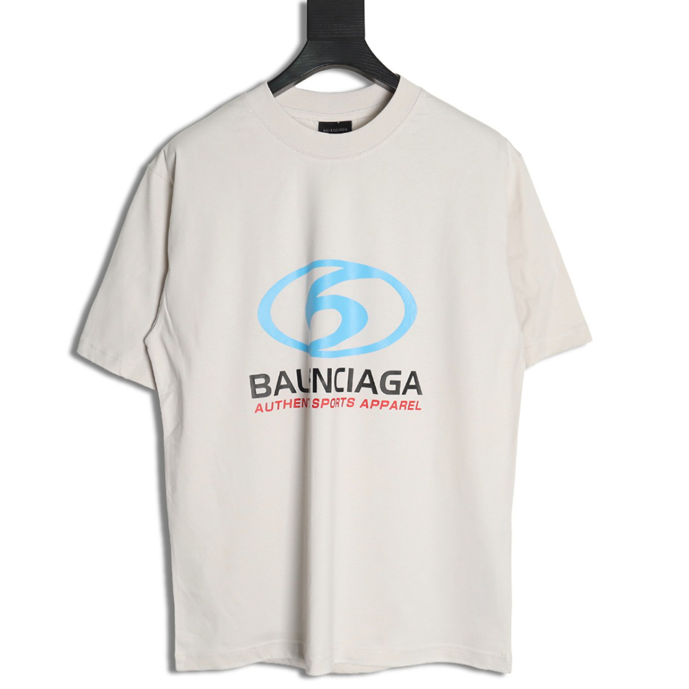 Balenciaga LOGO vertical cracked print short-sleeved T-shirt