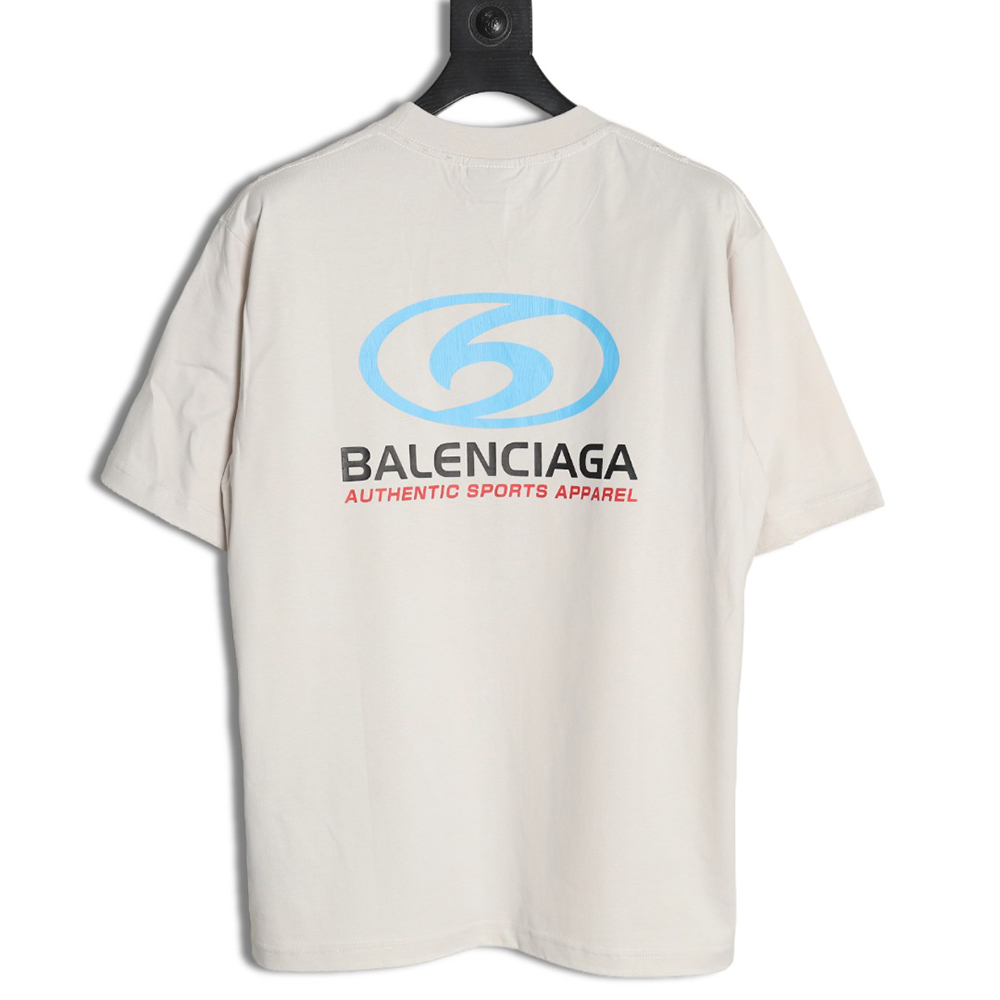 Balenciaga LOGO vertical cracked print short-sleeved T-shirt