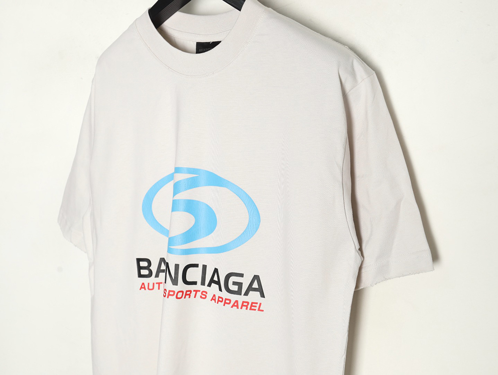 Balenciaga LOGO vertical cracked print short-sleeved T-shirt