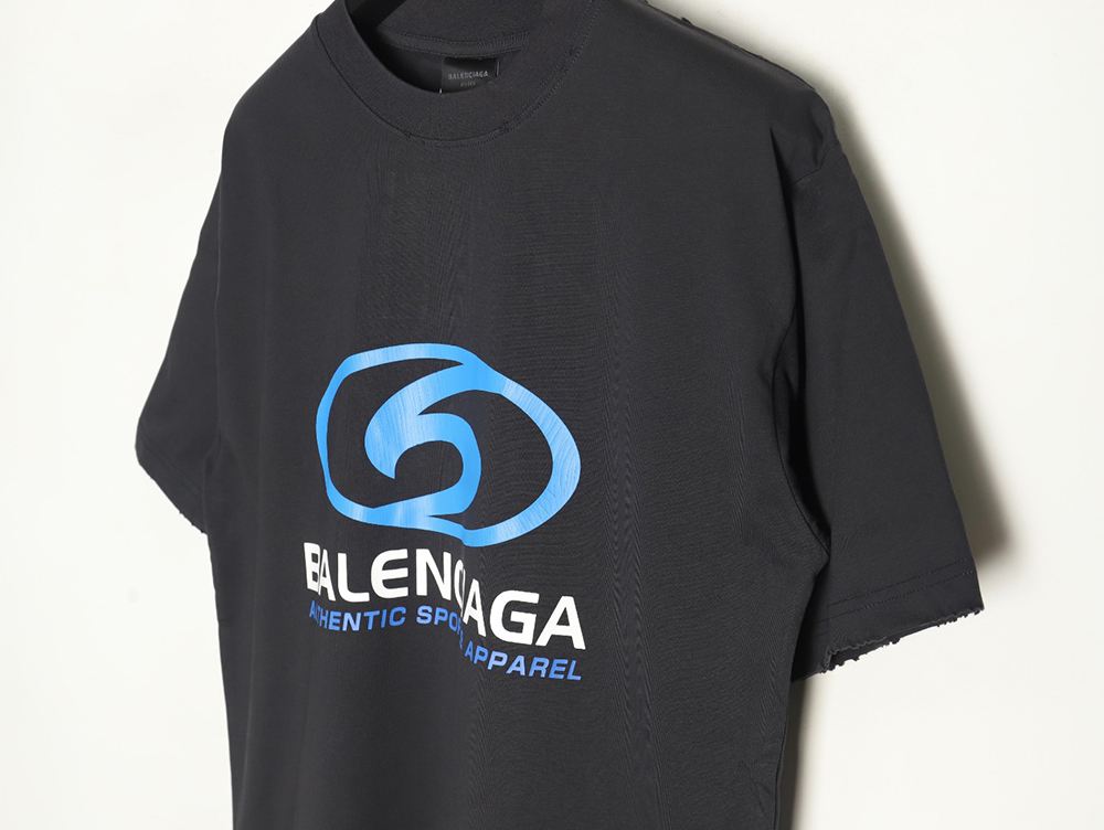 Balenciaga LOGO vertical cracked print short-sleeved T-shirt TSK1