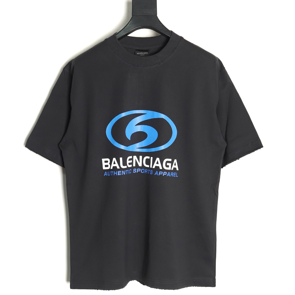 Balenciaga LOGO vertical cracked print short-sleeved T-shirt TSK1