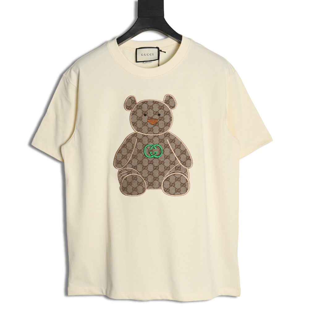Gucci Chest Embroidered Bear Short Sleeve T-Shirt
