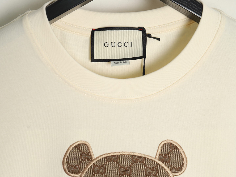 Gucci Chest Embroidered Bear Short Sleeve T-Shirt