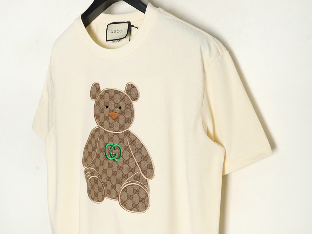 Gucci Chest Embroidered Bear Short Sleeve T-Shirt
