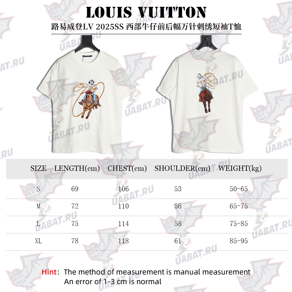 Louis Vuitton Western Denim Embroidered Short Sleeve T-Shirt