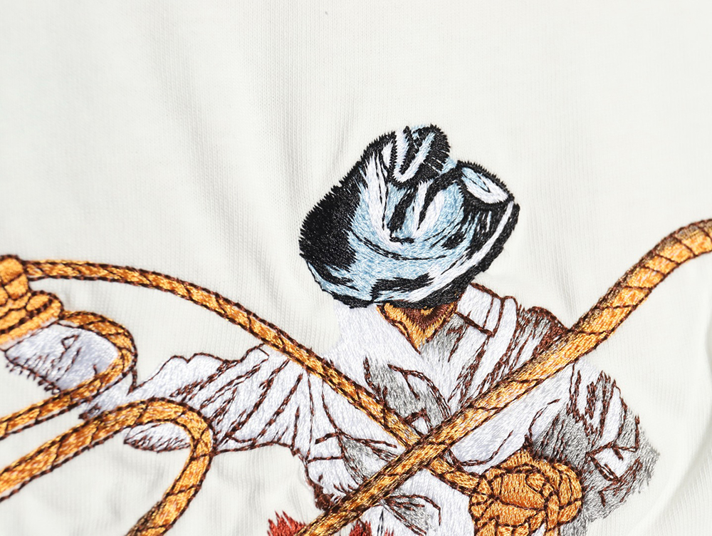 Louis Vuitton Western Denim Embroidered Short Sleeve T-Shirt