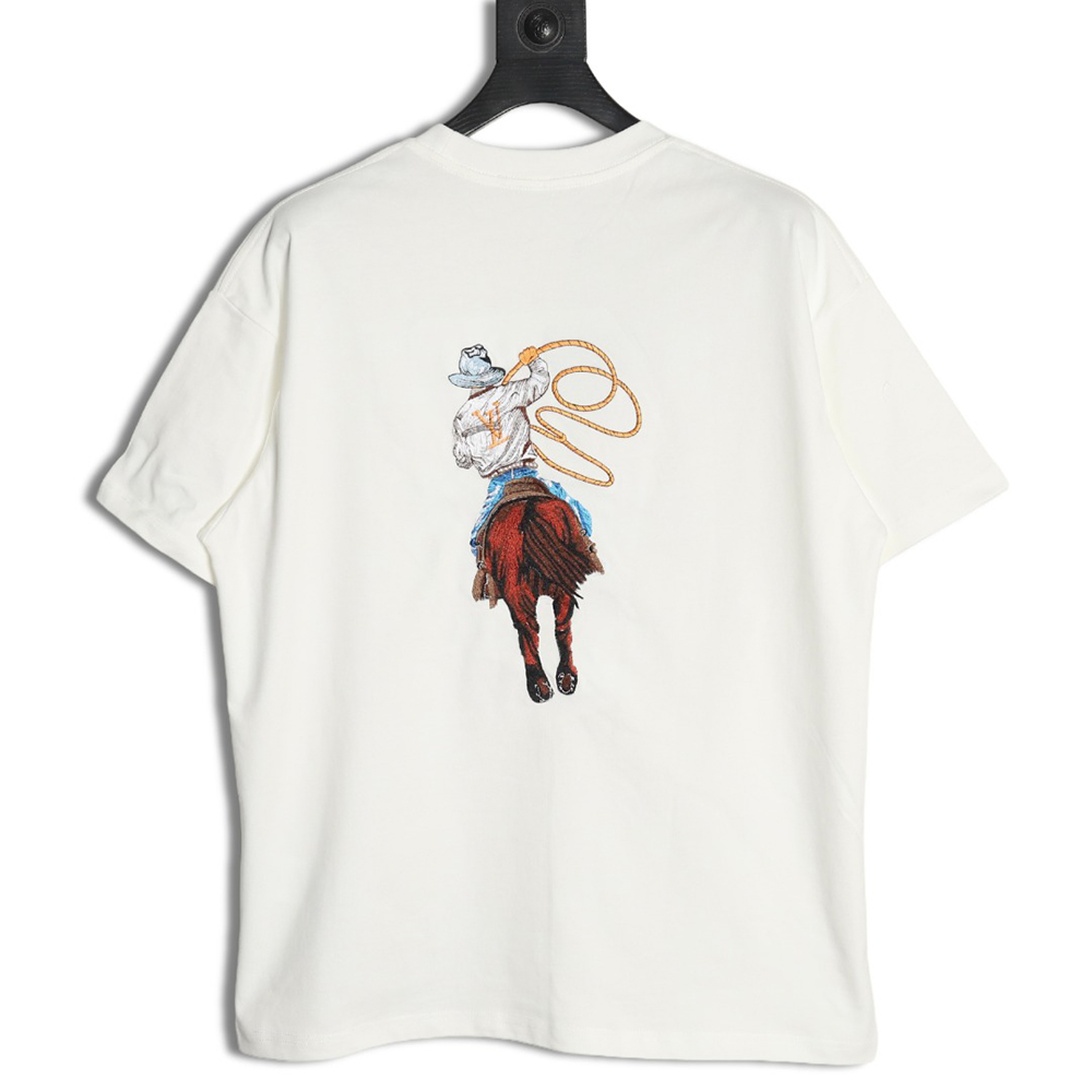 Louis Vuitton Western Denim Embroidered Short Sleeve T-Shirt