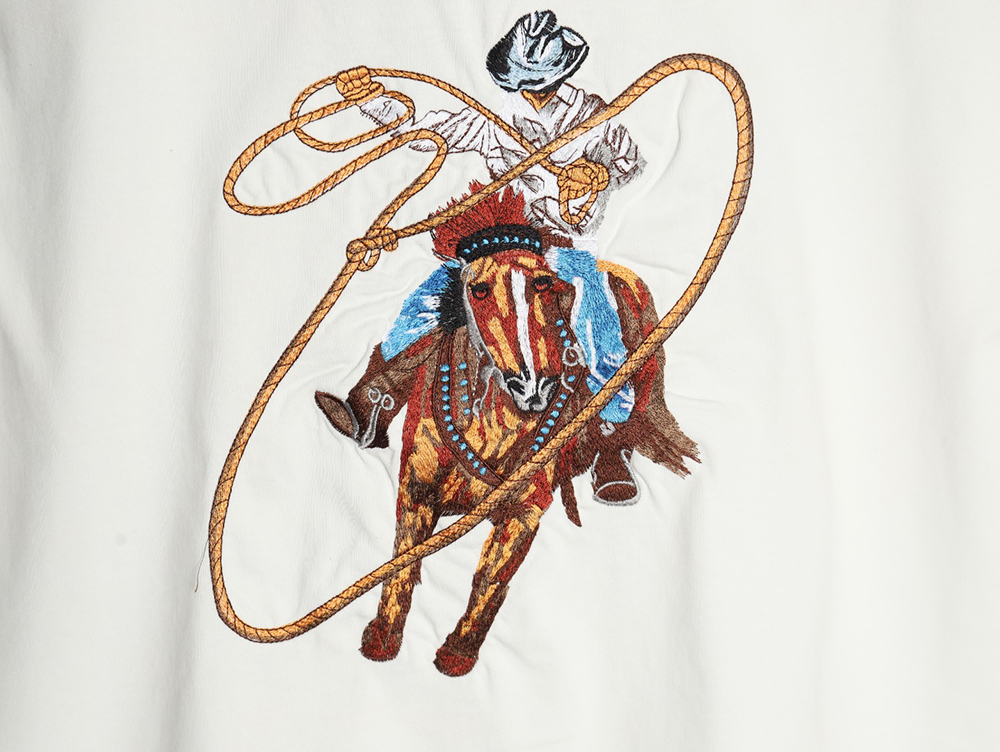 Louis Vuitton Western Denim Embroidered Short Sleeve T-Shirt
