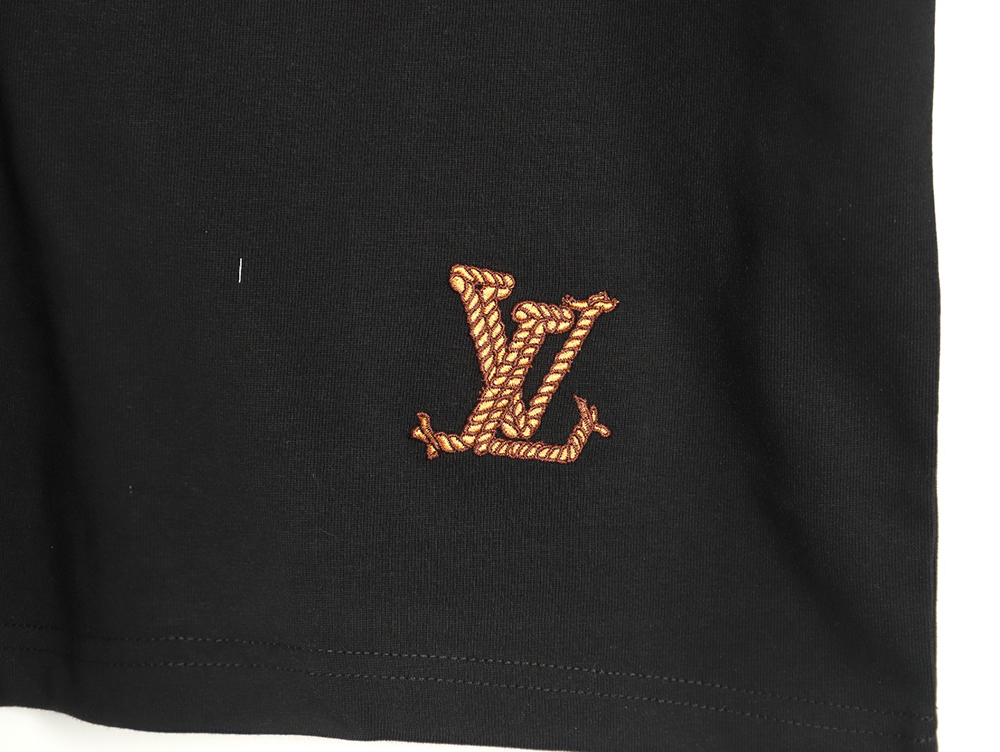 Louis Vuitton Western Denim Embroidered Short Sleeve T-Shirt TSK1
