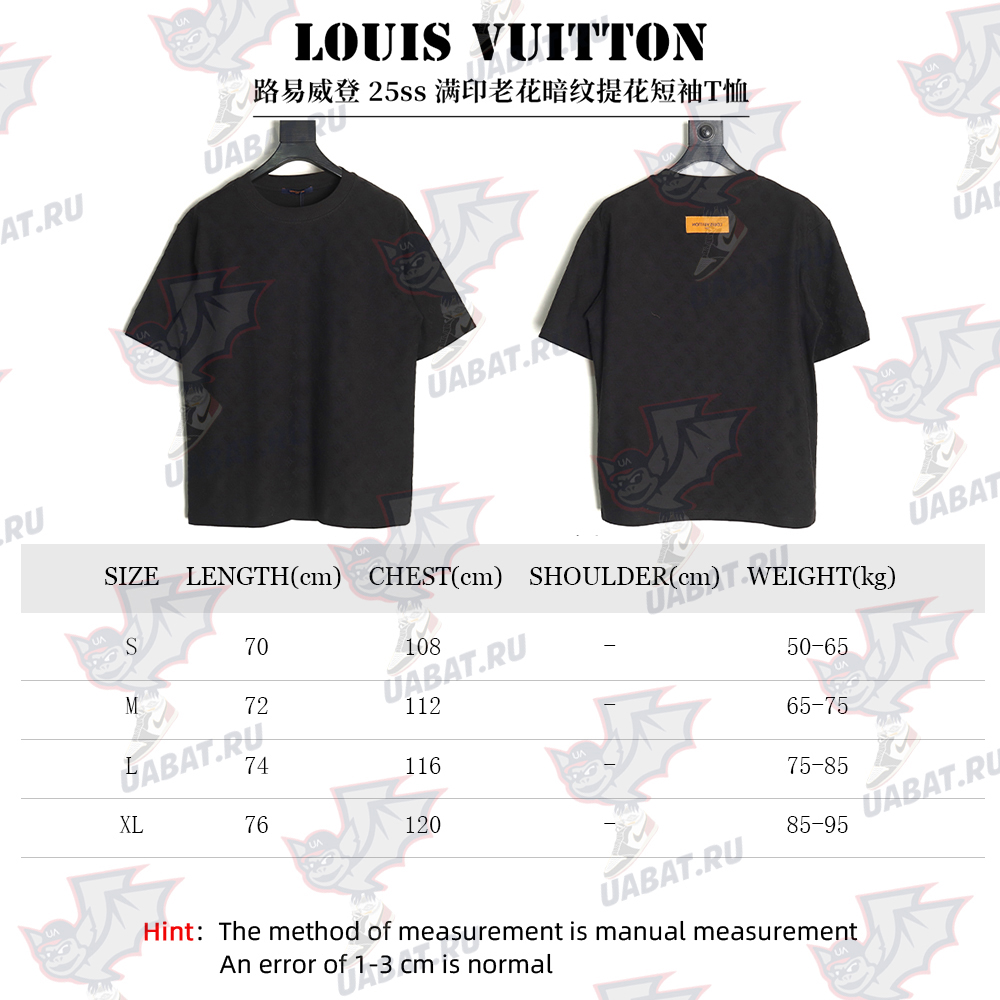 Louis Vuitton full print monogram dark pattern jacquard short sleeve T-shirt TSK1