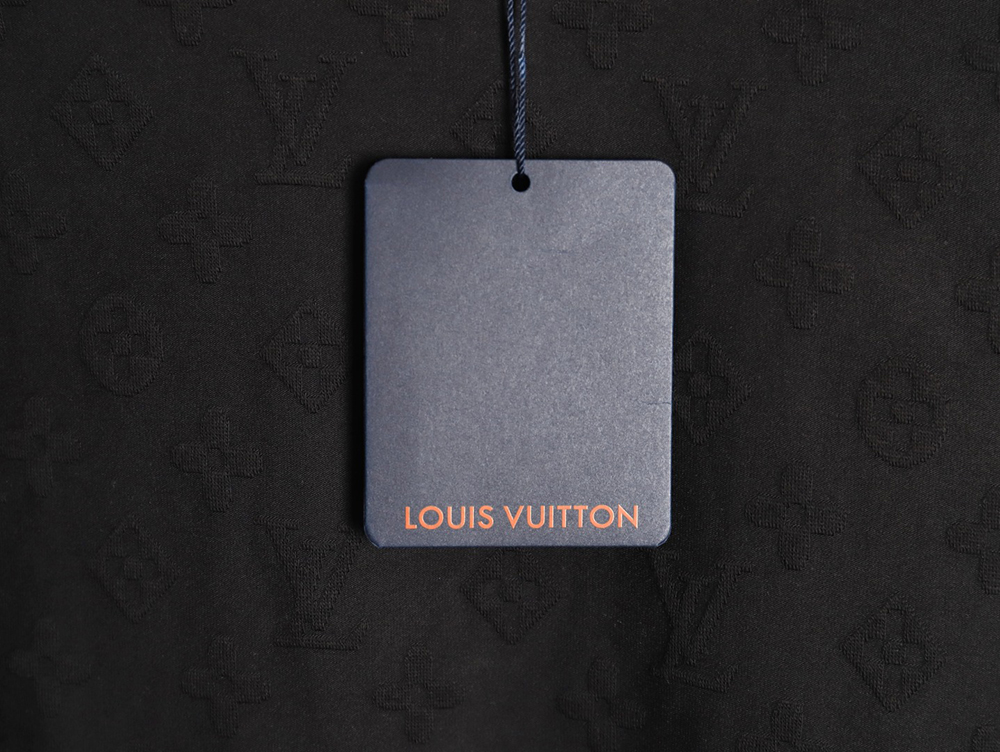 Louis Vuitton full print monogram dark pattern jacquard short sleeve T-shirt TSK1