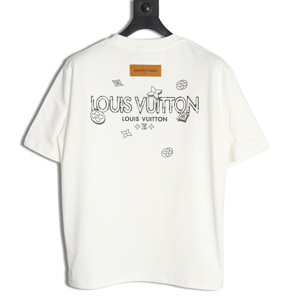 Louis Vuitton four-leaf clover and back logo print short-sleeved T-shirt
