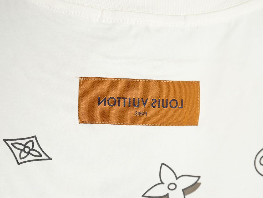 Louis Vuitton four-leaf clover and back logo print short-sleeved T-shirt