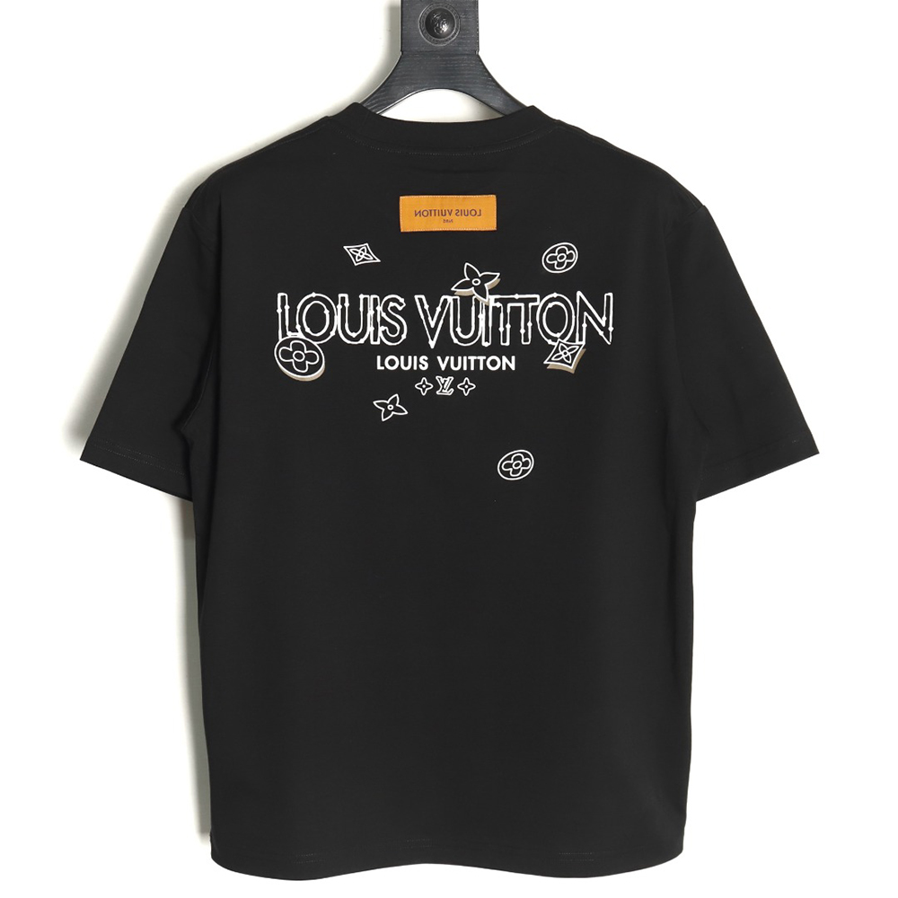 Louis Vuitton four-leaf clover and back logo print short-sleeved T-shirt TSK1