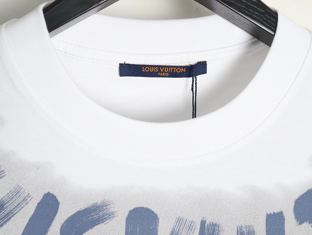 Louis Vuitton collar graffiti letters printed large logo short-sleeved T-shirt