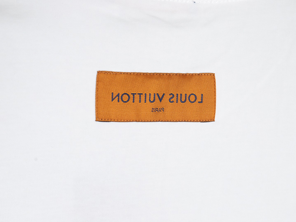 Louis Vuitton collar graffiti letters printed large logo short-sleeved T-shirt
