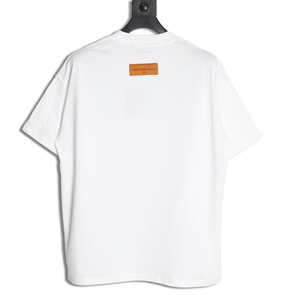 Louis Vuitton collar graffiti letters printed large logo short-sleeved T-shirt