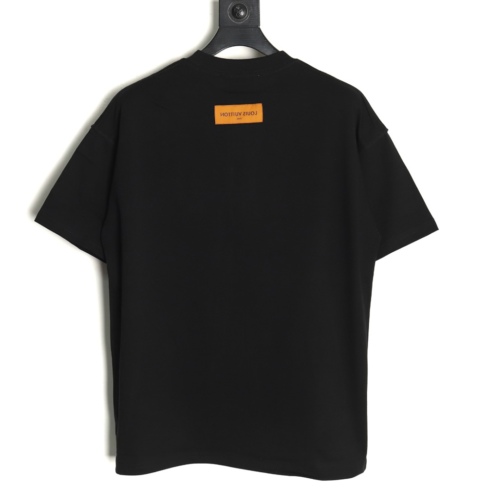 Louis Vuitton collar graffiti letters printed large logo short-sleeved T-shirt TSK1