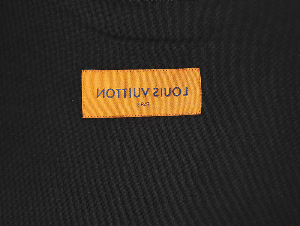 Louis Vuitton collar graffiti letters printed large logo short-sleeved T-shirt TSK1