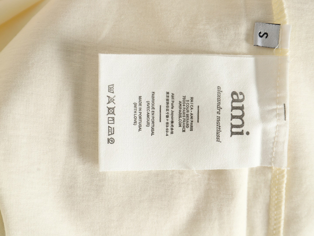 Ami Paris Towel Embroidered Heart Short Sleeve T-shirt