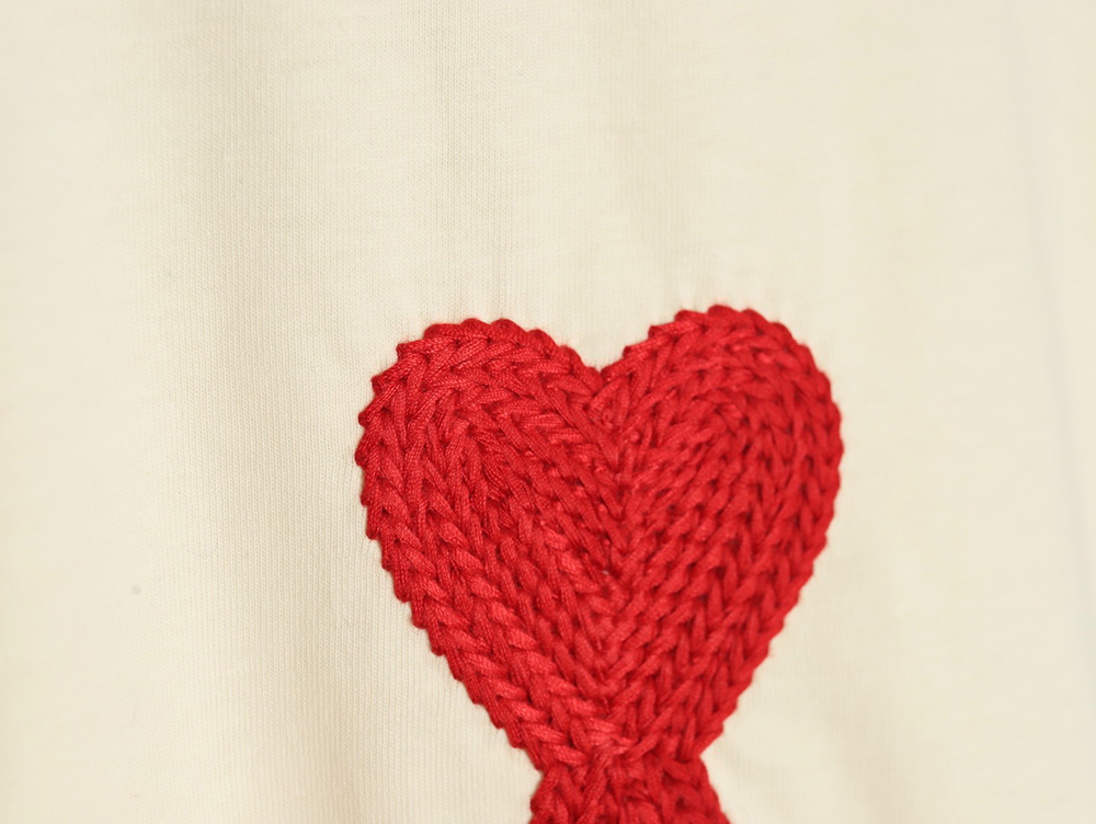 Ami Paris Towel Embroidered Heart Short Sleeve T-shirt