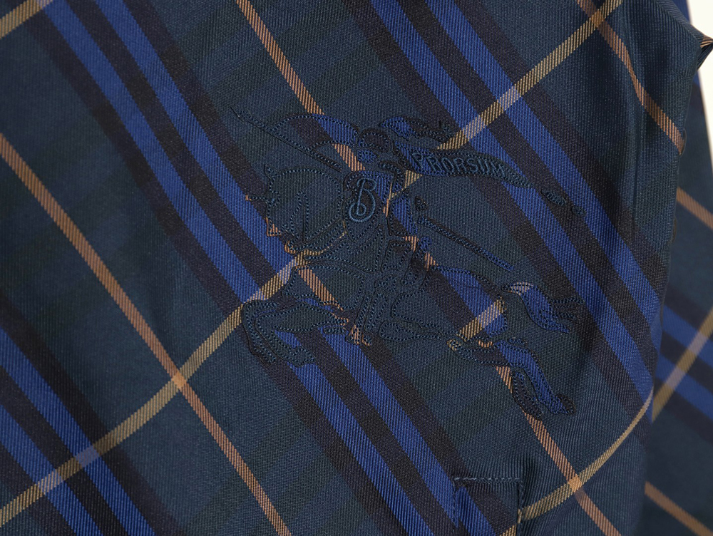 Burberry War Horse Embroidered Check Reversible Zip Jacket