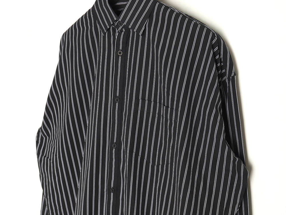 Balenciaga back red letter print striped shirt