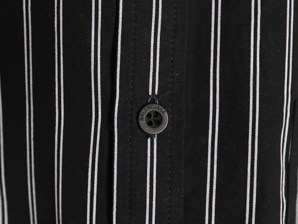 Balenciaga back red letter print striped shirt