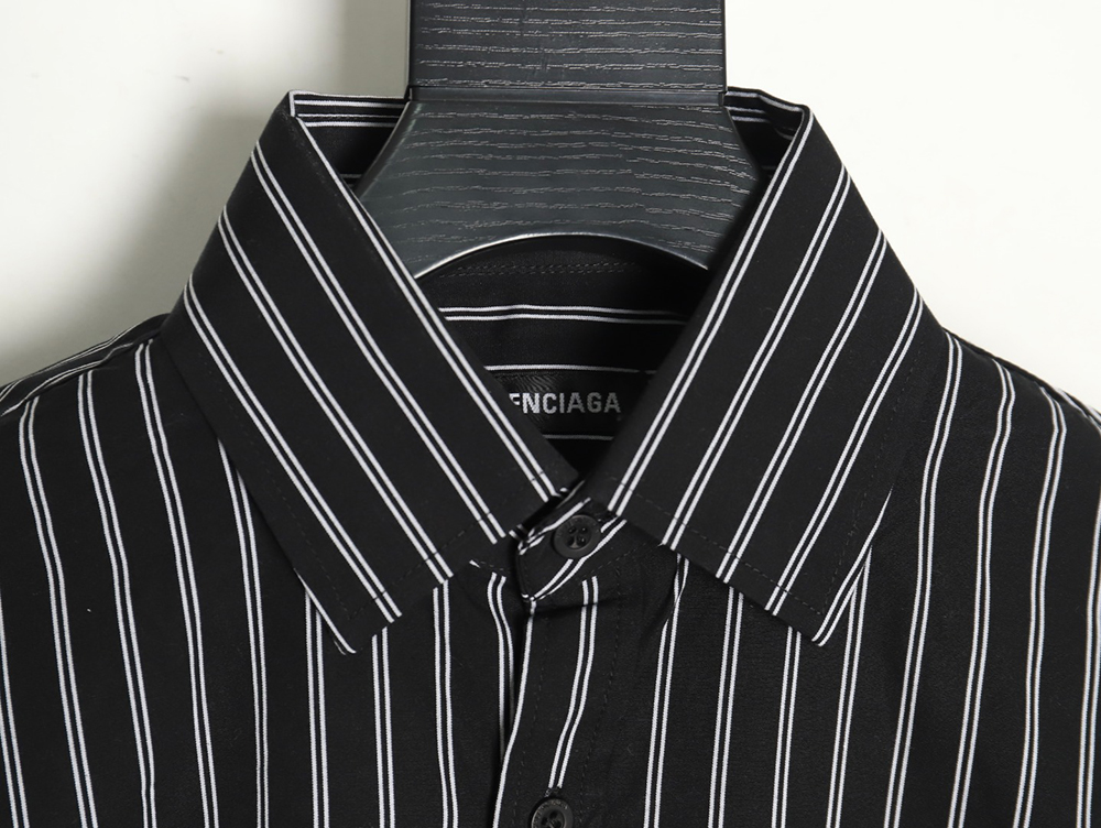 Balenciaga back red letter print striped shirt