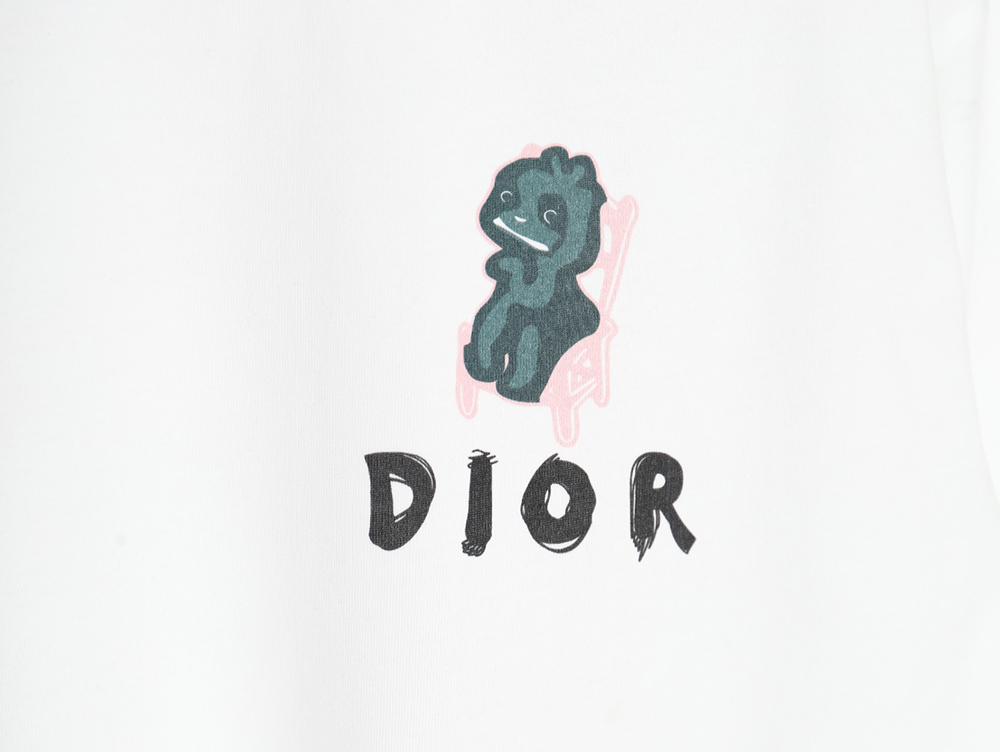 Dior Dragon Printed Letter Short Sleeve T-Shirt