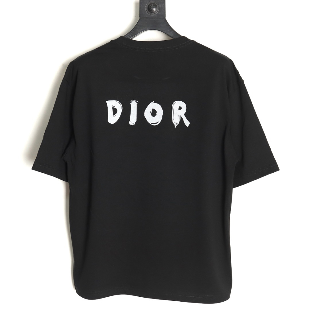Dior Dragon Printed Letter Short Sleeve T-Shirt TSK1