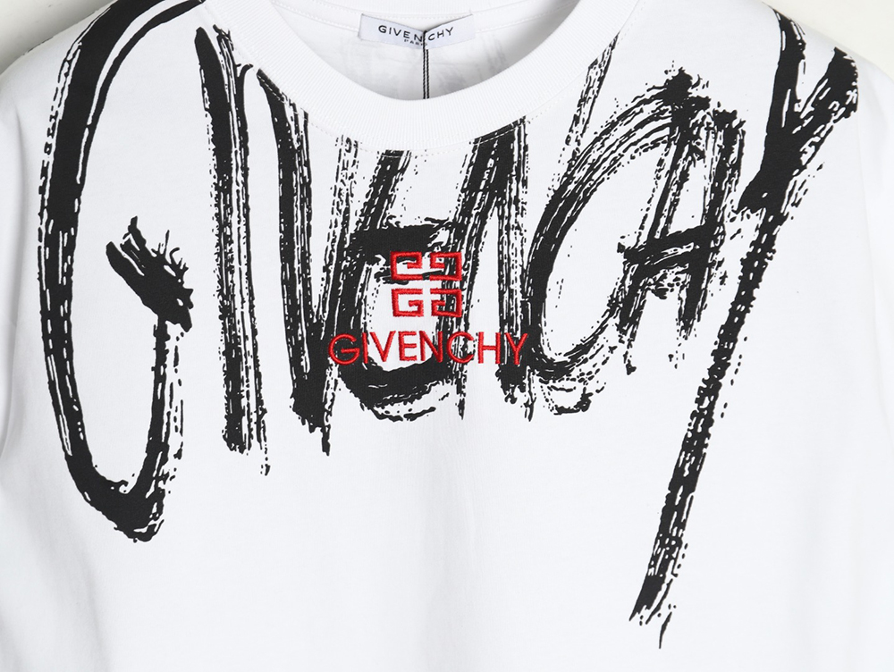 Givenchy graffiti lettering embroidered logo short sleeve