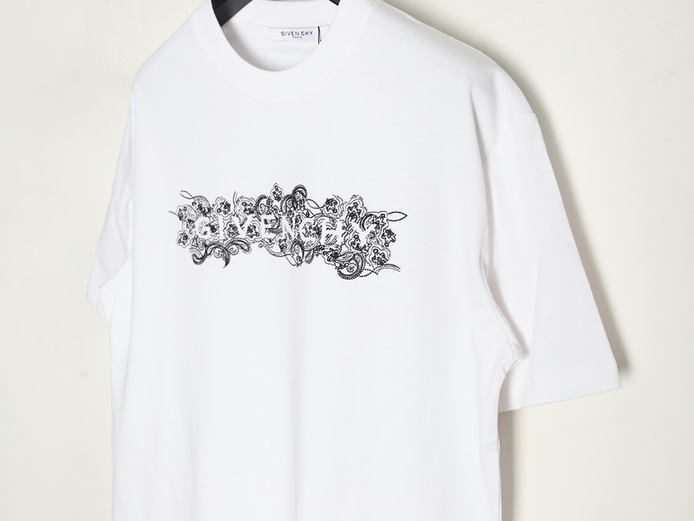 Givenchy floral embroidered lettering logo short sleeves