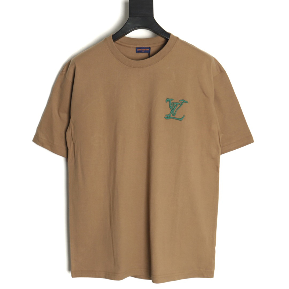 Louis Vuitton embroidered logo badge short-sleeved T-shirt TSK1