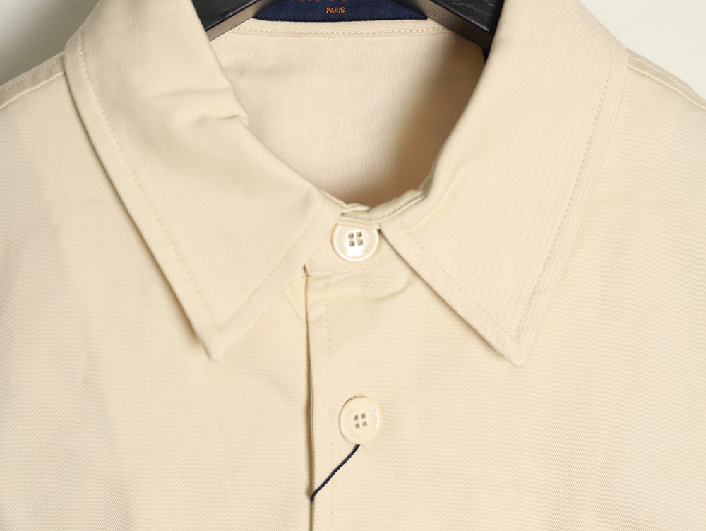 Louis Vuitton paneled black flocked shirt