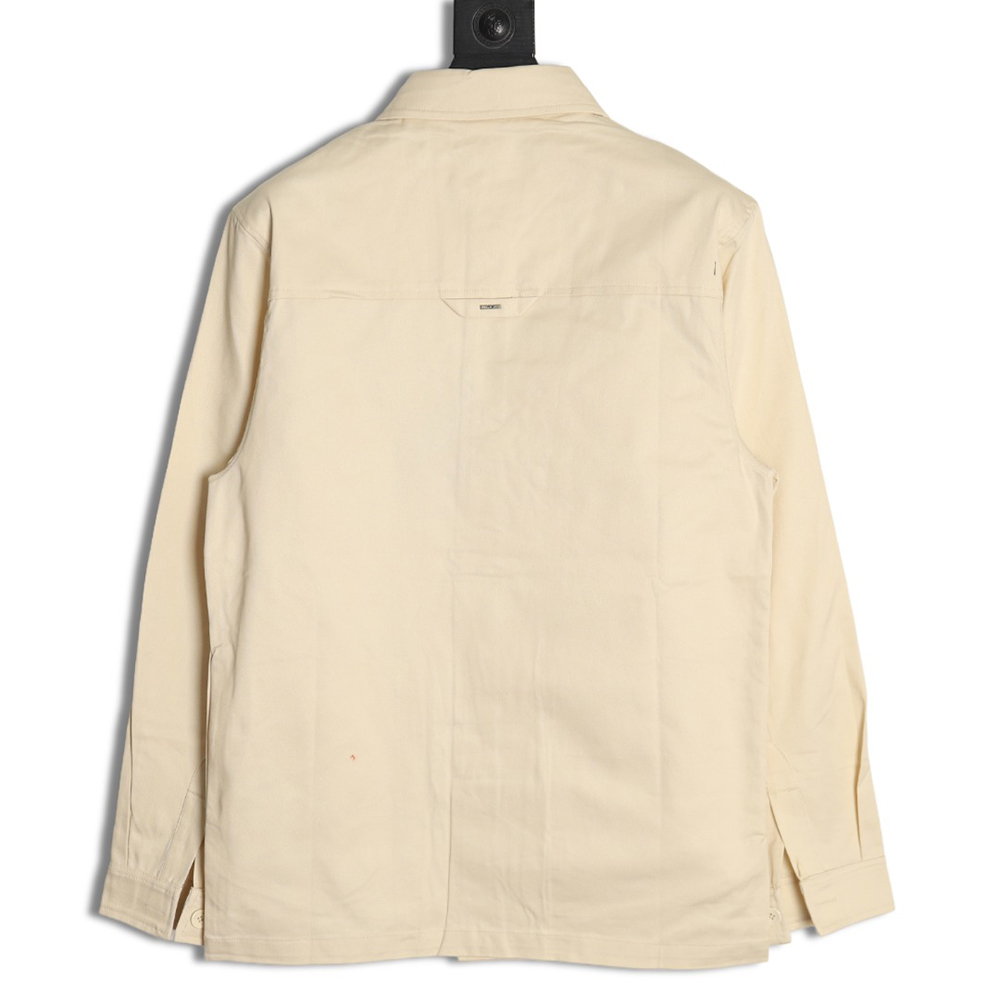 Louis Vuitton paneled black flocked shirt